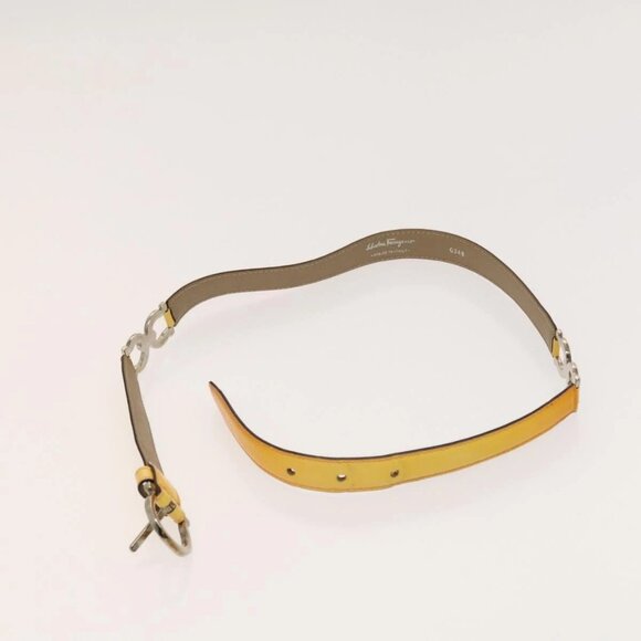 Salvatore Ferragamo Givenchy Belt Leather 2Set Yellow Auth - Picture 10 of 16